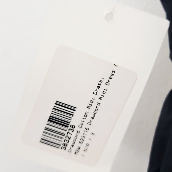 Matteau Drawcord Midi Dress in Black 3 6 NWT - Picture 6 of 9